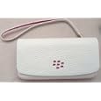BLACKBERRY PEARL 3G 9105 WHITE PINK LEATHER PURSE CASE'