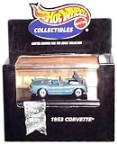 Hot Wheels Collectibles - Limited Edition Cool Collectibles - 1953 Corvette (Blue Chevrolet Convertible) - Mounted in Collector's Display Case