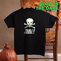Personalized Glow In The Dark Skull Kids Halloween T Shirt