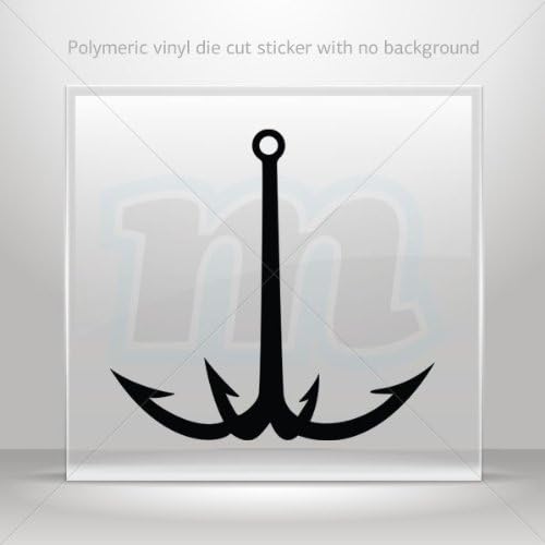 Decals Sticker Anchor car Boat Vehicle ATV jet-ski Garage door 6 X 5.8 Inches Black 0602 XZE54