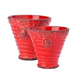 French Trocadero Collection Persimmon Red Medium Cherub Vase (set of 2)