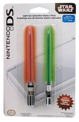 Childrens Toyshop  Third Party New : Officially Licensed Star Wars Light Up Lightsaber Stylus - Double Pack (Nintendo DS)