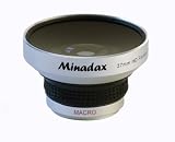 Produkt-Bild: 0.25x Minadax Fisheye Vorsatz f&uuml;r Canon LEGRIA HF R26, LEGRIA HF R28, LEGRIA HF R206 - in silber