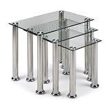 Glass Nest of Tables S/M/L Glass Living Room Side Lamp Tables