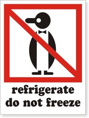 Refrigerate Do Not Freeze, Paper Labels, 500 Labels / Roll, 6" x 4"