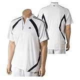 Mens Adidas Resp. Court Theme Polo - White/Dark Navy