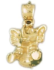 Dazzlers Solid 14 karats Gold 3D Elephant Charm Pendant available in three colors from jewelsberry (weights: 5.5 grams only)