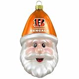 NFL Cincinnati Bengals Blown Glass Santa Cap Ornament