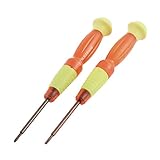 uxcell 2 in 1 スクリュードライバーセット プラスチック 金属材質 ノンスリップグリップ