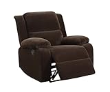 Homelegance 9707CF-1 Upholstered Recliner Chair, Coffee Velvet Microfiber