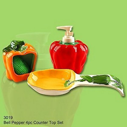 Bell Pepper 3pc Kitchen Counter Top Set
