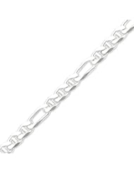 Sterling Silver 8.75mm Figaro Anchor Chain Bracelet - 8 Inch