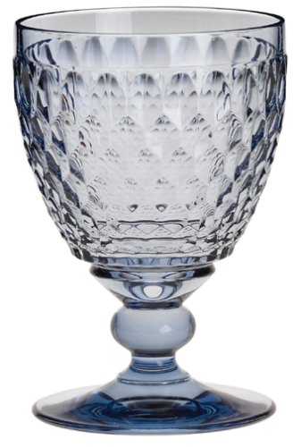 Villeroy & Boch Boston Blue Crystal Wine Goblets, Set of 4