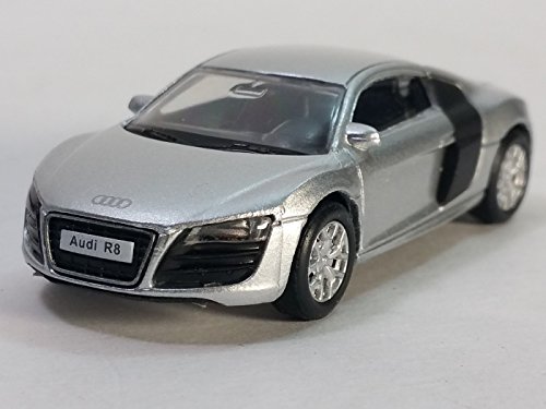 RMZ City Silver Audi R8 V10 Hardtop 2 Door Coupe 1/64 S Scale 3" Diecast Car