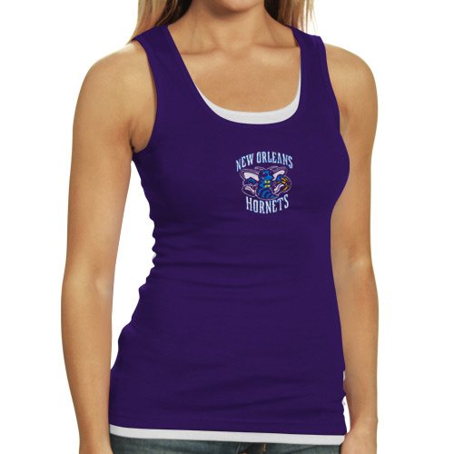 New Orleans Hornets Ladies Purple Harmony Layered Tank Top (Medium)
