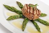 Wallmonkeys Peel and Stick Wall Decals - Pork - Medallion on Green Asparagus - Removable Graphic