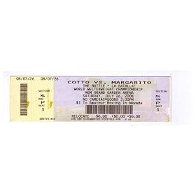 MIGUEL COTTO - ANTONIO MARGARITO 7/26/08 MGM LAS VEGAS BOXING COLOR TICKET--NICE BOXING COLLECTIBLE!