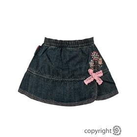 Bright Bots Baby Girl Skirt with Elasticated Waist and Embroidered Detailing size 18-24 months - Antique Denim