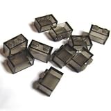 Lego Building Accessories 1 x 2 Transparent Smoke Brown Brick without Pin, Bulk - 50 Pieces per Package