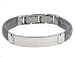316L Stainless Steel Mesh Chain and Flat Plate Center Bangle Bracelet