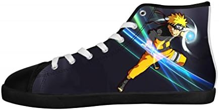 Women'S Fashion Sneakers Casual Anime NARUTO Hokage Black Low Top Canvas Shoes