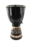 Produkt-Bild: 30cm Premium Djembe Trommel Bongo Gecko Schwarz Kinder Deko Super Klang 2