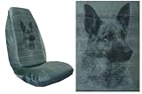 Car Truck SUV German Shepherd Head Dog Print Seat Covers 2 Silver Grey Universal Vehicle Bucket Seatcovers