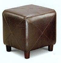 Bycast Like Footstool In Dark Brown Finish