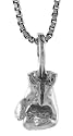 Sterling Silver 3/8" (10mm) Tall Small 3-D Boxing Glove Pendant