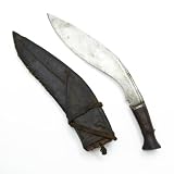 Antique Original Nepalese Gurkha Bhojpure Kukri Fighting Knife with Soft Leather Scabbard