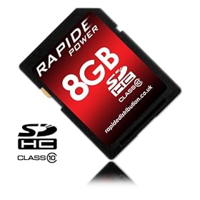 Sallys Photo Solutions - Rapide Power 8 Go Class 10 C10 SD SDHC Carte m�moire Secure Digital pour Olympus Digital SLR E-3