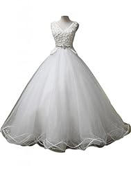 V-neck 2014 Satin/Tulle Floral Print Wedding Dress 