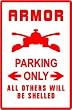 ARMOR PARKING sign * street tank army war