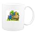 Custom Men's Watches - Mug with man, watches, body, individuals, feeding, individual, cows, cow, past, humans, farming, walks, row, person, human, Farmer, persons, them, eat, people, livestock, farm