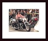 Cher on Motorcycle by National Archive 14.00X11.00 Framed with Black Wood Frame