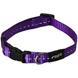 Rogz Utility Small 3/8-Inch Reflective Nitelife Dog Collar, Purple
