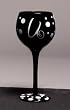 Winogram - Monogram Black Polka Dot Wine Glass - U Winogram - Monogram Black Polka Dot Wine Glass - U