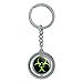 Zombie Outbreak Response Vehicle Biohazard Green Spinning Round Metal Key Chain Keychain Ring