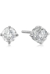 14k White Gold Round Cut Diamond Stud Earrings (3/4 cttw, K-L Color, I1-I2 Clarity)