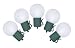 Set of 10 Battery Operated Sugared White LED G30 Christmas Lights - Green Wire