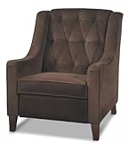 IMAGE OF Avenue Six Curves Tufted Chair. Chocolate Fabric