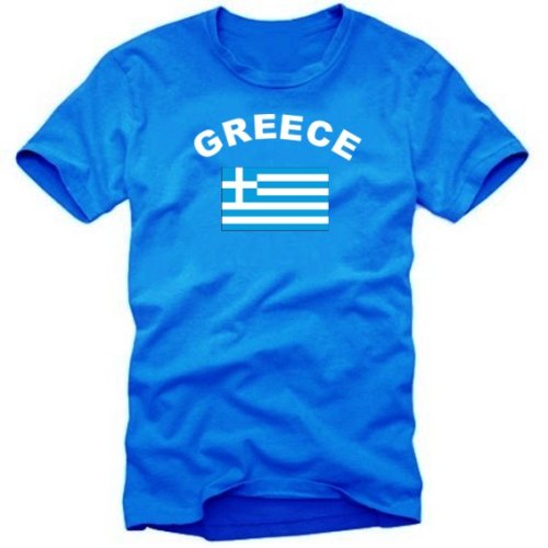 Coole-Fun-T-Shirts Coole Fun T-Shirts GRIECHENLAND T-SHIRT, ROYALBLAU, M