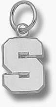 Michigan State Spartans Polished S 3/8 Charm - Sterling Silver Jewelry