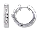 1/2 Carat Channel Set Diamond Earrings in White Gold (with Safety Lock)