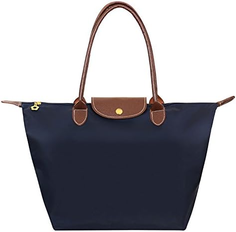 Catkit Casual Womens Nylon Summer Beach Holiday Hobo Totes Folded Handbag Dark Blue