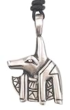 Egyptian Anubis Pharoah Pewter Pendant Necklace