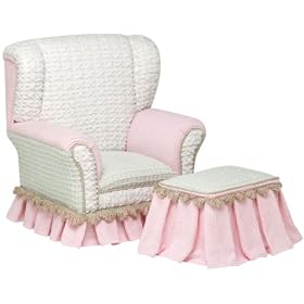 Angel Song Primrose Wingback Girl's Toy Box Ottoman by Angel Song