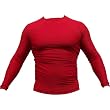 Grappling Rash Guard - Piranha Gear - Small Oval - Red Long Sleeve