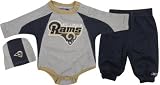 St. Louis Rams Newborn Long Sleeve Creeper Pant and Skull Cap Set