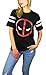 Marvel Womens Deadpool Logo Varsity Football Tee
